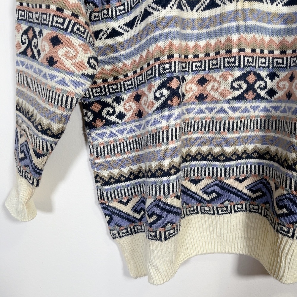 Men's Multicolor Patterned Sweater - Picture 7 of 16